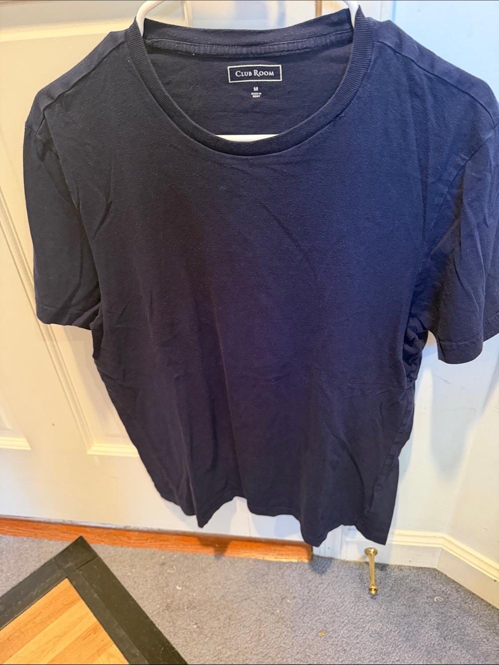Club Room men’s  Navy Short Sleeve Crewneck Tee, medium